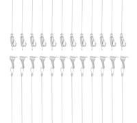 Aramanara 12 Pcs 2 m x 1.5 mm Stainless Steel Wire, Adjustable Hook Picture Hanging Wire Kit Rail Moulding Hold Up to 60 KG Hook for Picture, Exhibition, Billboard