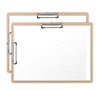 Aramanara 2 Pcs A3 Wooden Clipboards, Extra Large Double Clip Landscape Clipboards with Metal Low Profile Clip, 32 x 44 cm Wooden Horizontal Paper Clip Pad for Drawing, Sketching, Writing