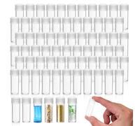 Aramanara 200 pcs 5 ml Plastic Sample Bottles, Clear Small Test Tube with Caps, Refillable Mini Vial Storage Container for Lab Liquid Bead Capsule