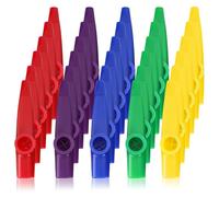 Aramanara 30 Pcs Plastic Kazoo Multipack, Colored Kazoos Musical Instruments with Kazoo Flute for Instrumental Accompaniment(5 Colors)
