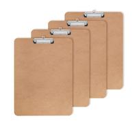 Aramanara 4 Pcs A3 Clipboard, Large Portrait Clipboard, 34.5x45 cm Wooden Hardboard with Metal Clip and Hanging Hole for Drawing, Sketching, Writing