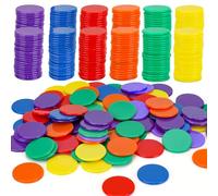 Aramanara 600 Pcs Coloured Plastic Counters, Counters Counting Chips, 25 mm Bingo Chips for Play Counting Learning Math Reward(6 Colors)