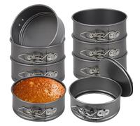 Aramanara 8 Pcs 4 Inch Springform Cake Tins for Baking, Mini Non-Stick Cheesecake Tins, Small Round Cake Pan with Removable Bottom for Pie, Cheesecake, Pizzas, Quiches(Black)
