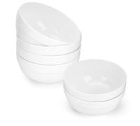 Aramanara Cereal Bowls Set of 6, 800ml/28oz Porcelain Soup Bowls, Ceramic Breakfast Bowl, White Serving Bowl for Noodles Salad Desserts Breakfast Fruit