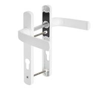 Aramanara UPVC Door Handles Set, Lever 85 mm PZ (Centres), 115 mm Screw to Screw, Backplate 210 mm x 30 mm Aluminium Front Doors Handle, Replacement Door Handles(White)