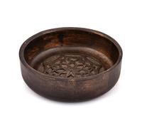 ARAMBH Black Mango Wood Fruit Bowl - Decorative Wooden Bowl for Table Centerpiece, Kitchen Counter & Modern Farmhouse Décor (25.4cm x 25.4cm x 7.62cm)