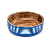 ARAMBH Blue Mango Wood Fruit Bowl - Decorative Wooden Bowl for Table Centerpiece, Kitchen Counter & Home Décor (25.4cm x 25.4cm x 7.62cm)