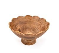 ARAMBH Fruit Bowl Mango Wood Elevated Wooden Fruit Holder for Rustic, Farmhouse, or Modern Table Décor for Kitchen Decor, Dining Room (25.4cm x 25.4cm x 12.06cm)