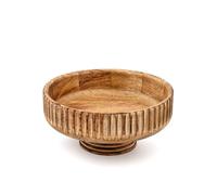 ARAMBH Salad Bowl Mango Wood with Pedestal - Natural Wooden Bowl for Fruits, Vegetables & Table Display (25.4cm X 25.4cm X 11.43cm)