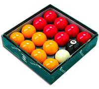 Aramith Premier Red and Yellow League Pool Balls - 1 and 7/8 inch with 1 and 7/8 inch Cue Ball
