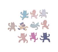 Aramox 10 PCS Cat Decor Wooden Stacking Game Fun Desk Decor
