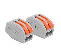 Aramox 100PCS Lever Wire Electrical Connectors Quick Wire Splice Connectors Push in Inline Terminals Electrical Butt for Various Circuits (PCT-212)