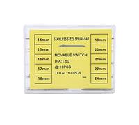 Aramox 100Pcs QuickRelease Spring Bars 1.5mm / 0.06in Thickness Watch Strap Link Pins Watch Repair Tool 10Sizes Length from 14mm-24mm