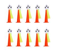 Aramox 10pcs Stadium Horns, ABS Air Horns Noisemaker with Lanyards, 3 Key Features Easy Carry Loud Cheering Group Pack for Soccer Football Sporting Events Party Celebration (ABS)