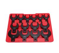 Aramox 14pc Jumbo Crowfoot Wrench Set, 1/2in Drive SAE Sizes