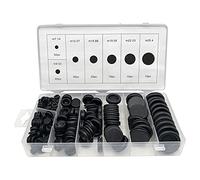 Aramox 170Pcs Rubber Grommets Assortment, Rubber Grommet Set in Black, 7 Sizes for Firewall Hole Plug and Electrical Wire Gasket, Heat and Oil for Plumbing Auto Wiring