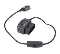 Aramox 18.7in OBD2 Charging Cable, USB Power Cord for 16Pin Connector DC5V 2.1A, Ideal for Car GPS DVR Camera