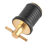 Aramox 1in Rubber Brass Drain Plug, Durable T-Handle Twist-In Drain Plug for Boat Bilge Livewell Transom Hull Accessories