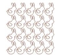 Aramox 20Pcs Iron Wire Rabbit Shape Paper Clamp/Holder, Portable Cute Metal Clamp/Holder for Document Classification, 0.8 X 1.2in
