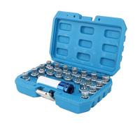 Aramox 21pcs Wheel Lock Lug Nut Remover Tool Kit, Metal Anti Theft Socket Set for Mini Series with 1/2 Inch Drive and 20 Durable Sockets for E-Series Models