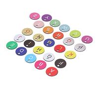 Aramox 26PCS Beehive Numbered Tag ABS Round Beehive Label 3.5cm with Hole for Beekeeping and Livestock Management Easy to Mark Hives Garden Farm Use (26 Color Letter Cards)