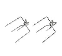 Aramox 2Pcs Barbecue Fork,Multifunctional Stainless Steel Spit Forks Charcoal Chicken Grill Rotisserie Barbecue Tool