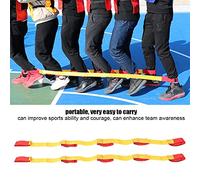 Aramox 2PCS Legged Race Bands Team Fastening Tape 3/5/8 Person Outdoor Party Group Game Comfortable Elastic Belt Closure for Kids Adults Teamwork Playing (Regular version 5 people)
