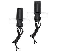 Aramox 2Pcs Samba Whistle, ABS Musical Instrument Toy with Nylon Rope for Kids Children, Black and White Whistle with Small Holes for Clear Sound