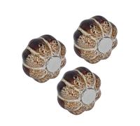 Aramox 3 Pcs Door Handle Ceramic Pumpkin Cabinet Cup Pull 4 X 4 X 3 Cm with Stainless Steel Base Rounded Grip Easy Install for Kitchen Cabinet Drawer Cupboard Closet (Silver)