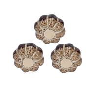 Aramox 3 Pcs Door Handle Ceramic Pumpkin Cabinet Cup Pull 4x4x3cm Stainless Steel Base with Screws Rounded Grip Vintage Style for Kitchen Cabinet Drawer Cupboard Closet (Gold)