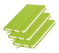Aramox 3 Pcs Notebook PU Leather Strap Notebook A6 Hardcover Notepad 14 X 9 Cm with Ribbon Bookmark Elastic Closure Rounded Corners for Office School Travel Writing (Green)