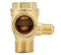 Aramox 3 Way Brass Air Compressor Check Valve, Zinc Alloy Male Threaded Valve for 1/2 and 3/8 Inches Air Compressor Parts for Tool Connection