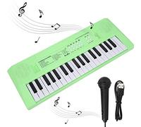 Aramox 37 Keys Piano Keyboard Electric Piano 2 Tones 16 Songs 4 Rhythms 4 Percussion Microphone Recording Portable USB Battery Power for Kids Beginners Musical Education (Green)