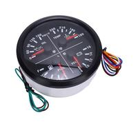 Aramox 4 in 1 Multifunction Gauge Oil Pressure Sensor Oil Level Voltage Monitoring Digital Meter for Motorhomes Yachts Trucks (Black Dial Black Bezel)