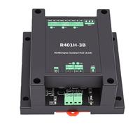 Aramox 485 Opto Isolated Hub ABS 3 Port 485 Optical Isolation Hub Half Duplex 1Mbps 1200m Rail Mount with 3.5mm Terminal for Industrial Control PLC RTU Network Expansion