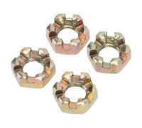 Aramox 4PCS M10 Slotted Hex Castle Nut Slotted Hex Castellated Plated Wheel Hub Axle Nuts for Quad Dirt Bike ATV Go Kart
