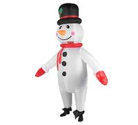Aramox 5.9ft Snowman Inflatable Costume, 190T Water Resistant Snowman Blow Up Costume with Quick Inflation and Reinforced Stitching for Kids Party Cosplay Xmas Carnival