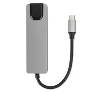 Aramox 5 in 1 Type-C Hub to Adapter, 4K Aluminum | RJ45 100Mbps Ethernet Port, USB 2.0 Pass-Through, Fast Charging Type-C, Compact Design, Travel Office Home