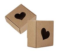 Aramox 50Pcs Kraft Paper Soap Box Folding Candy Box 65 X 65 X 30mm Flat Packed Gift Packaging for Wedding Favor Jewelry Mini Soap Small Business DIY Use