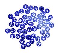 Aramox 50PCS Numbered Label ABS Numbered Tag 3.6cm Round Identification Tags with 4mm Hole Bright Colors for Farm Livestock Beekeeping Animal Husbandry Breeding (Blue)