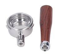 Aramox 58mm Bottomless Portafilter Stainless Steel Basket Solid Wood Handle 3 Ear Detachable Coffee Portafilter for Barsetto Extraction Home Barista Use (E Circle Rosewood)