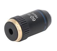 Aramox 60X Microscope Lens with High Light Transmittance, Spring Protection, High Refractive Index, Compatible with Most Professional Microscopes, Made of Brass, for Precise Observations
