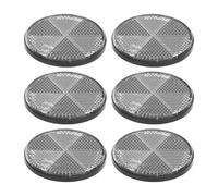 Aramox 6pcs Self Adhesive Round Reflectors Safety Reflectors 2.24in Reflective Discs Weatherproof Plastic with Adhesive Backing for Mailbox Driveway Post Trailer Car Tunnel (white)