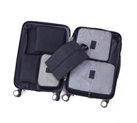 Aramox 7Pcs Toiletries Bag Travel Organizers Bag Set Polyester Knit Large Capacity Structured Packing Cubes for 18 to 32 Inch Luggage Travel Business Trips (Black)