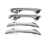 Aramox 8Pcs Glossy Silver Side Door Handle Cover Trim Decor Door Handle Protector Auto Cover for 2008-2012 with ABS Plastic Chrome Plated