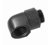 Aramox 90 Degree Barb Fitting Brass G1 4 Thread Elbow Connector with Silicone Ring Rotating Water Cooling Fitting for Soft Hard Tube PC Liquid Cooling Build (Black)