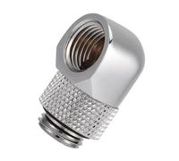 Aramox 90 Degree Barb Fitting Brass G1 4 Thread Elbow Connector with Silicone Ring Rotating Water Cooling Fitting for Soft Hard Tube PC Liquid Cooling Build (Silver)
