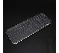 Aramox Acrylic Clay Pottery Sculpture Tool with Lace Scribing Design for Pressing Plates and Sealing Handles for Art Studio (16 * 6 * 0.9cm Rounded and Lined Small Squares)