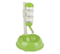 Aramox Adjustable Dog Feeder Bowl Food Dispenser, Non-Toxic Tough Feeder, 500ml Drinking Bottle, 1,800g Food Bowl, Easy to Clean, Ideal for Different Size Dogs, Grade Plastic Material (Green)