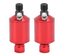 Aramox Air Compressor Water Separator Filter 2 Pcs 1/4in NPT Aluminum Alloy Air Paint Gun Filter with Water Oil Separator for Spray Tools Pressure Washers (Red)